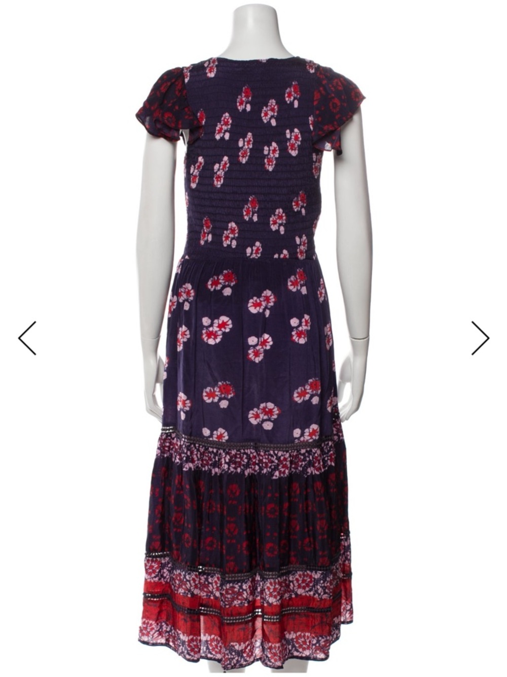 Sea New York Purple Floral Ruched Midi Maxi Dress Womens Size 8 - Picture 3 of 13